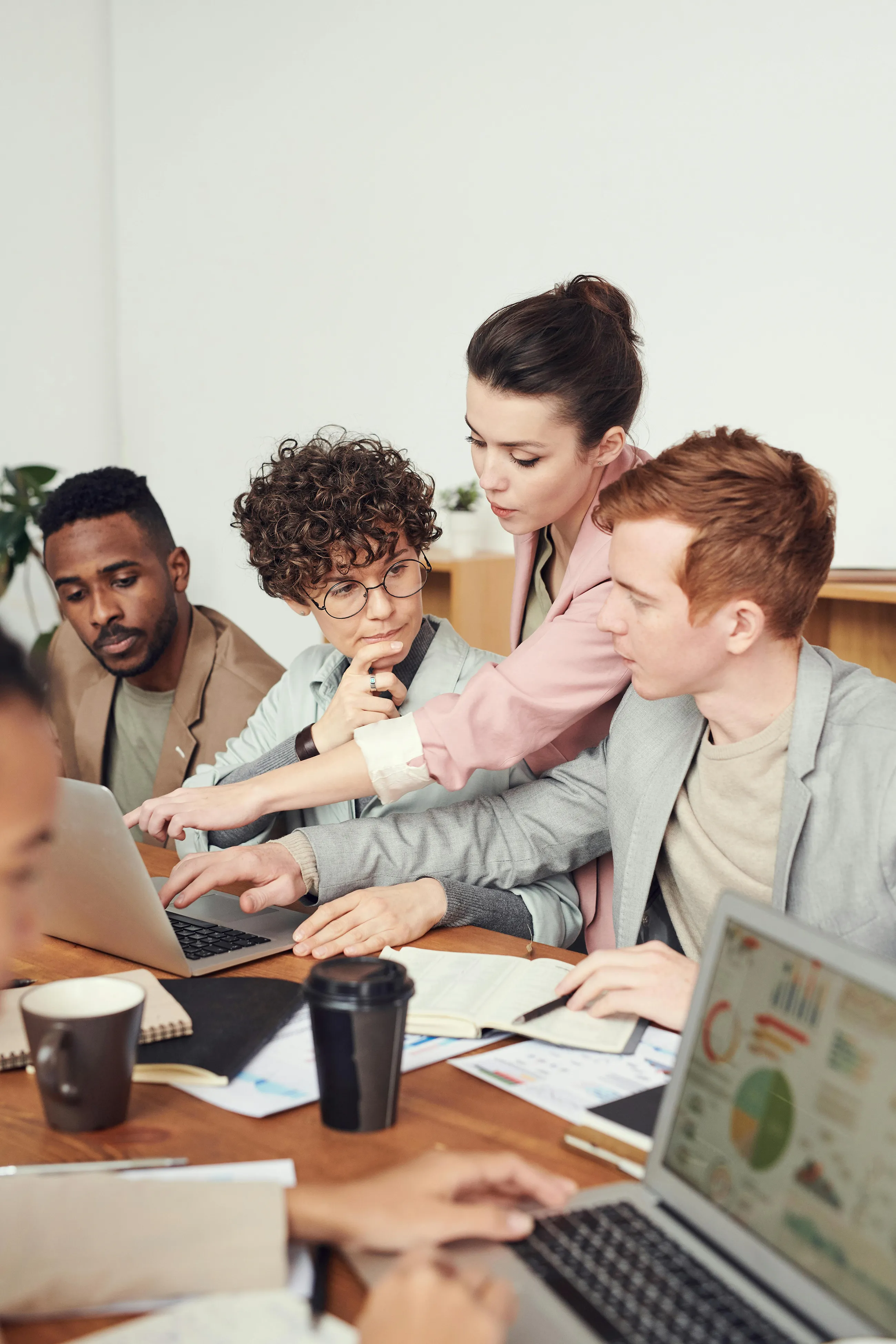 Business team collaborating during an in-person meeting